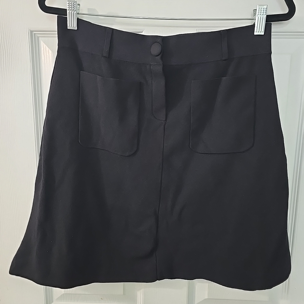 Caroll Paris Black Womens Knee Length‎ Skirt With Pockets Size Medium